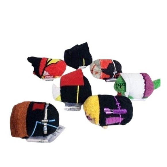 Marvel Tsum Tsum Avengers 6 Mini Plush Set Superhero Iconic Character Collection - Picture 2 of 4